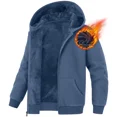 thumbnail image 1 of Pogiun Boys Fleece Jacket Sherpa Lined Zip Up Hoodies for Kids Winter Coat Gray-blue 11-12Y, 1 of 6
