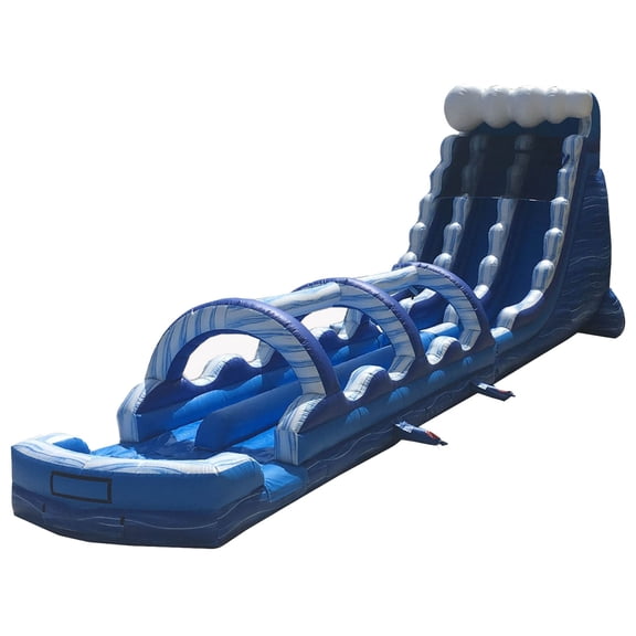 TentandTable Commercial Inflatable Water Slide with Splash and Ride Blue Marble with Blower