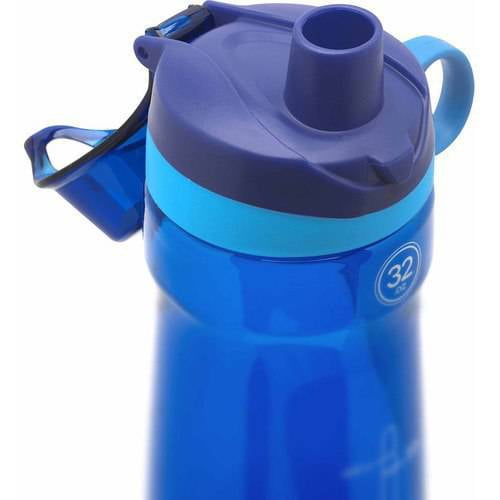 Pogo Tritan Plastic Water Bottle, Chug Lid - Gray/Blue 2 ct; 32 oz