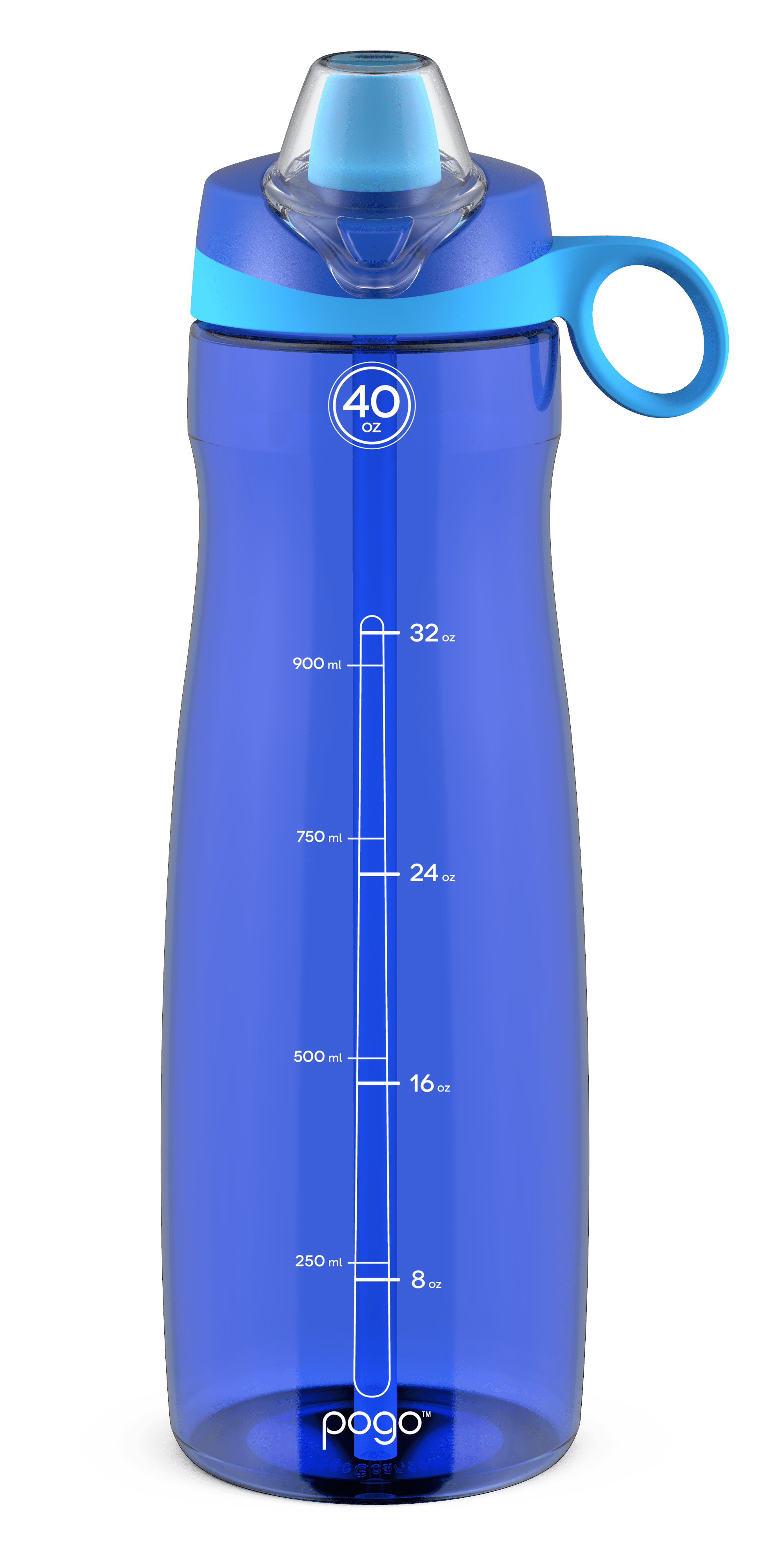 Pogo Tritan Chug Water Bottles 32 Oz GrayBlue Pack Of 2 Bottles