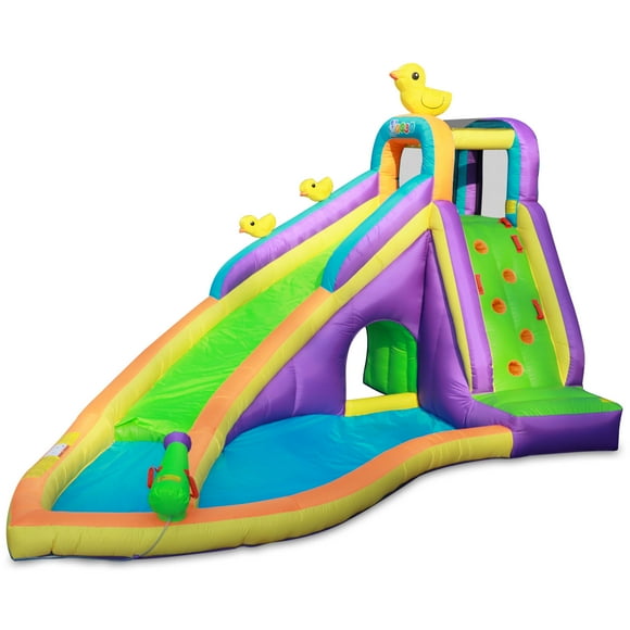 Pogo Bounce House Backyard Kids Inflatable Water Slide Park for Ages 3-10, Ducks