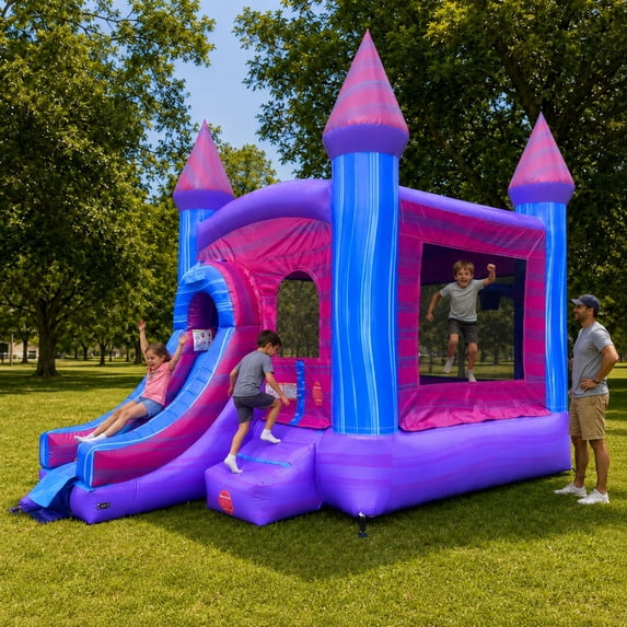Pogo Bounce House Crossover Bounce House with Slide, Modular Art Panel