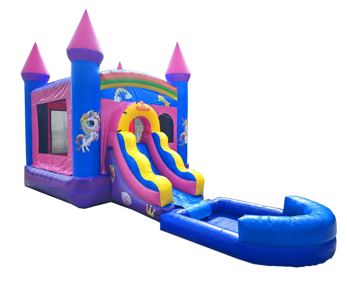 Pogo Bounce House Crossover Bounce House with Slide and Splash Pool