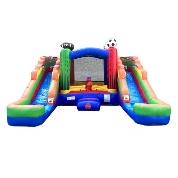 Pogo Crossover Double Water Slide Bounce House Combo, Sports