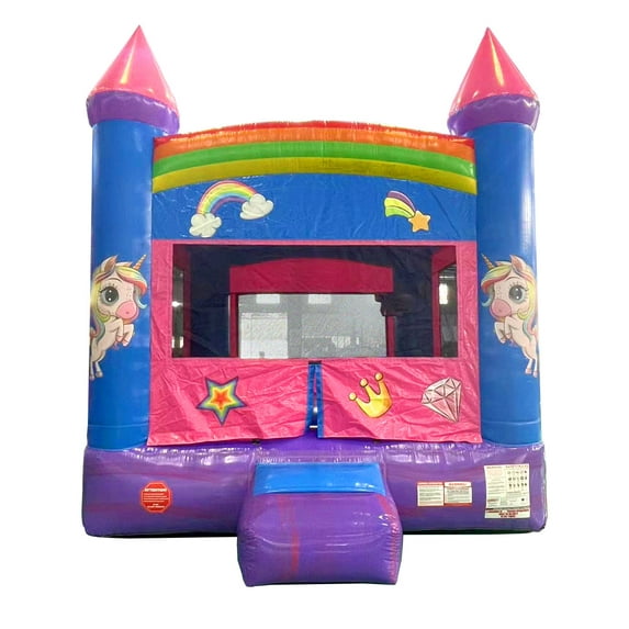 Pogo Crossover Inflatable Bounce House, Deluxe Pink Jumper (No Blower)