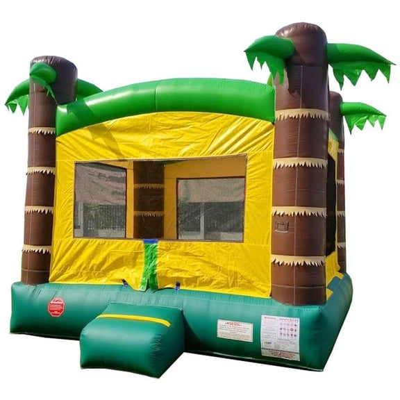 Pogo Crossover Inflatable Bounce House, Classic Tropical Jumper (No Blower)