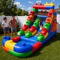 thumbnail image 1 of Pogo Crossover Inflatable Water Slide, No Blower, Building Block 12 Foot Kids Waterslide, 1 of 8