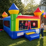 Pogo Crossover Junior Inflatable Bounce House Toddler Rainbow Jumper with Blower