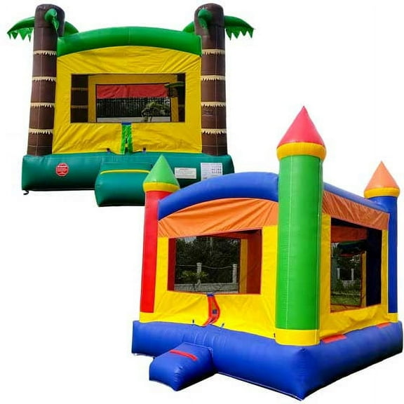 Pogo Crossover Inflatable Bounce House With Blower Kids Bouncy Jumper 2-Pack