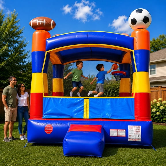Pogo Crossover Inflatable Bounce House With Blower Sports Jumper