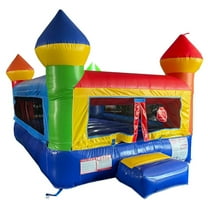 Pogo Crossover Junior Inflatable Bounce House, Classic Rainbow (No Blower)