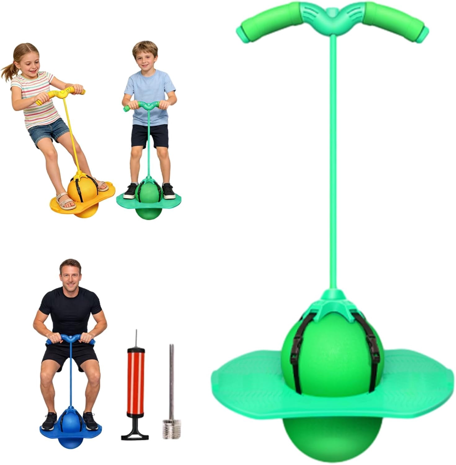 Pogo Stick, Balance Jumping Ball for Kids & Adults, Quiet Indoor ...