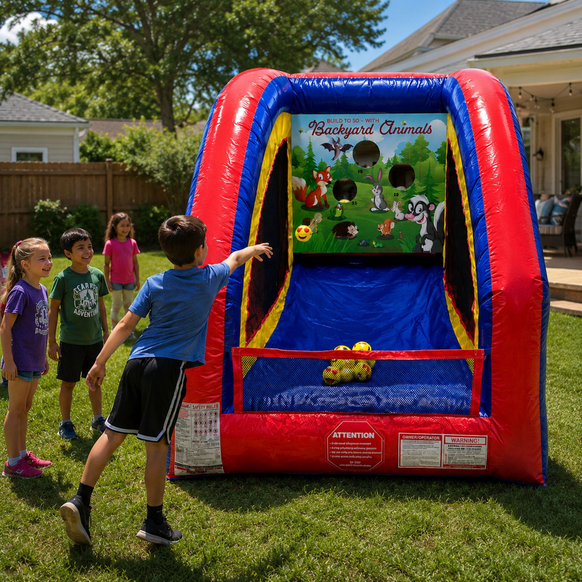 Pogo UltraLite Commercial Inflatable Air Frame Game, Backyard Animals