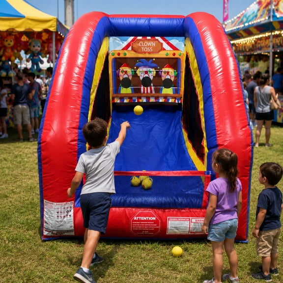 Pogo UltraLite Commercial Inflatable Air Frame Game, Clown Toss