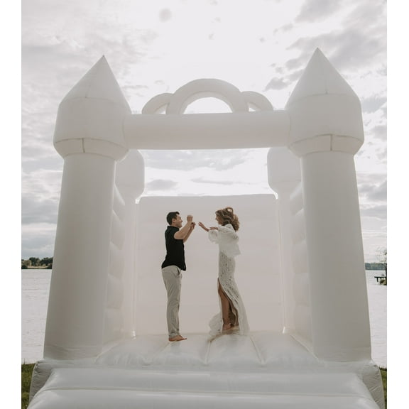 Pogo Wedding Inflatable Bounce House White Bouncy Castle Photo Shoot Jumper