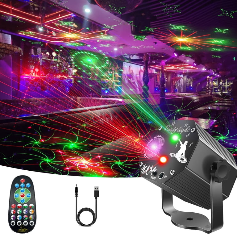 Pogolab DJ Laser Party Lights, RGB LED Disco Light, Sound