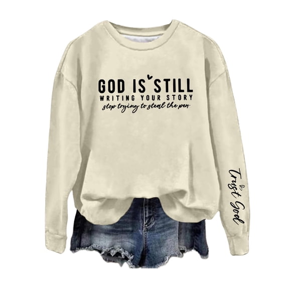 Pohista Women's Shirts Long Sleeve Spring Shirts Womens Blouses Spring Trendy Pullover Sweatshirts