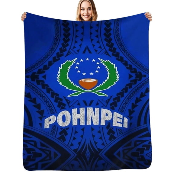 Pohnpei State Flannel Blanket Warm Soft Bedding Throws Winter Camping Chair Sofa Bed