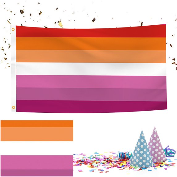 Pohot 60x90cm Outdoor Pride Flag LGBTQ+ Hanging Flag Banner Colorful Gay Pride Striped Flag for Intersex Community Intersex Progress Bisexual