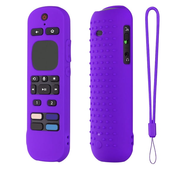 Pohot Remote Control Cover with Lanyard Soft Silicone TV Remote Control Cover Anti Slip for Roku Voice Remote Pro/RC-MC1