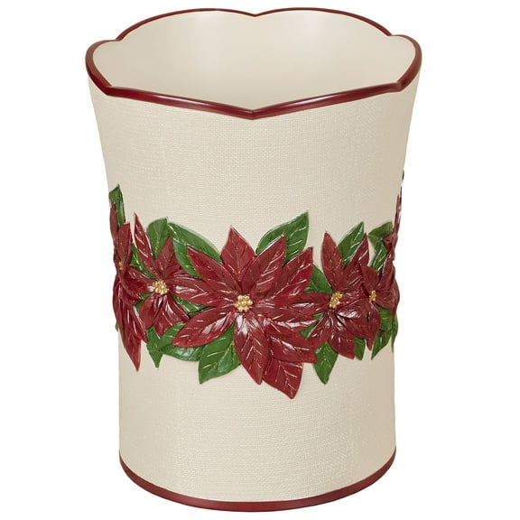 Poinsettia Charm Wastebasket Champagne
