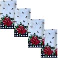 thumbnail image 1 of Poinsettia Festivity Gingham Double Bordered Christmas Dish and Guest Towel Set, 4 Piece Double Bordered Holiday Kitchen Towel and Guest Towel Set, 4 Piece Set, 1 of 2