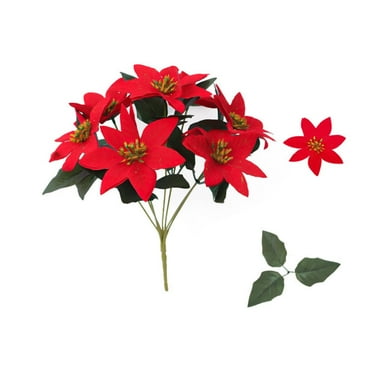 Poinsettia Flowers Artificial Christmas Decorations For Tree Faux Poinsettia Nochebuenas
