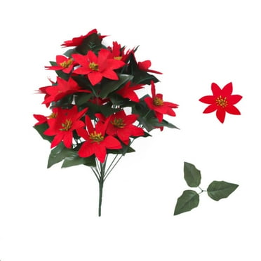 Poinsettia Flowers Artificial Christmas Decorations For Tree Red Roses Red Christmas Tree Decor Red