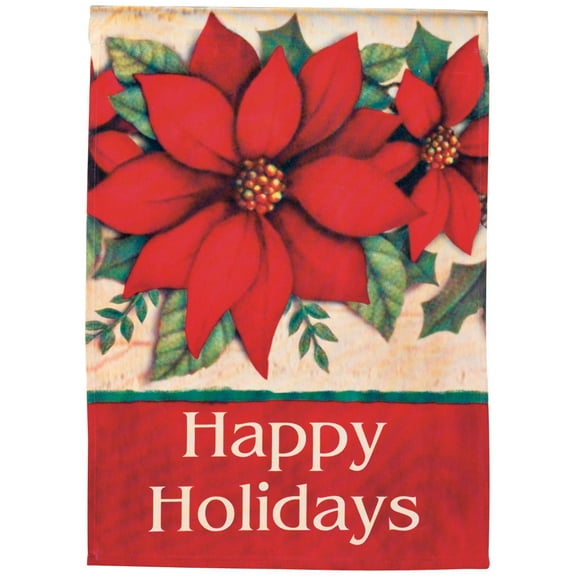 Poinsettia Garden Flag