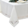 thumbnail image 1 of Elrene Home Fashions Poinsettia Noel Laser Cut Tablecloth, Ivory, 60" x 102" Rectangle, 1 of 4
