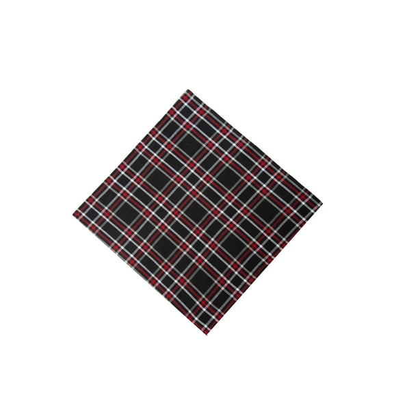 Poinsettia Red & Black Plaid 100% Cotton Handwoven Set of 6 Cloth Napkins