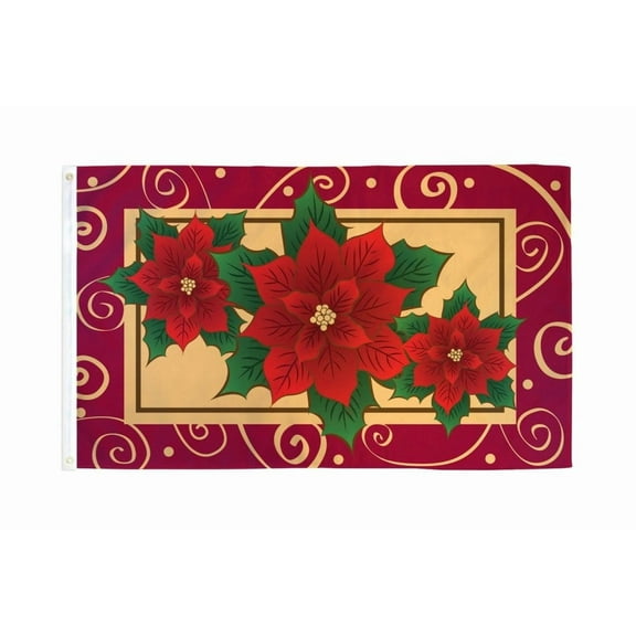 Poinsettias Flag 3x5ft Poly
