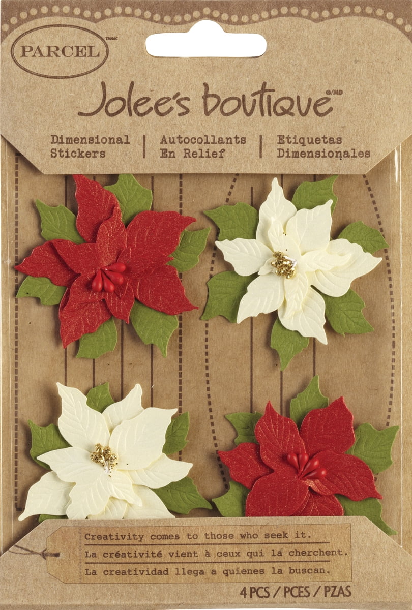 Poinsettias Jolee's Christmas Stickers