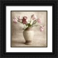 thumbnail image 1 of Poinski, Dianne 26x26 Black Ornate Wood Framed with Double Matting Museum Art Print Titled - Parrot Tulips, 1 of 4