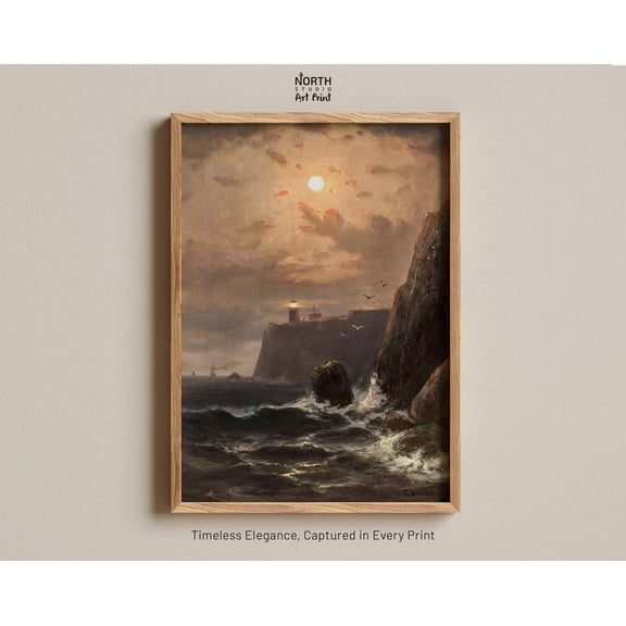 Point Bonita Lighthouse By Frederick Ferdinand Schafer, Coastal Landscape Vintage Print, Schafer Art, Lighthouse Print Wall Art, Modern Wall Decor, 8x12 UNFRAMED