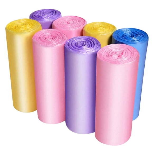 Point Breaking Garbage Bags, Household and Commercial Disposable Kitchen Trash Bags, Continuous Roll Plastic, 45×50cm, 5 Rolls with Approx 100 Colorful Bags