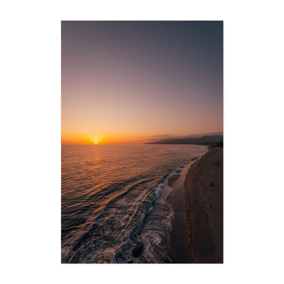 Point Dume Sunset 01 - Los Angeles California Photography Sunset Beach Ocean Coastal Landscape Nature Waves Unframed Wall Art Print 4 x 6 inches