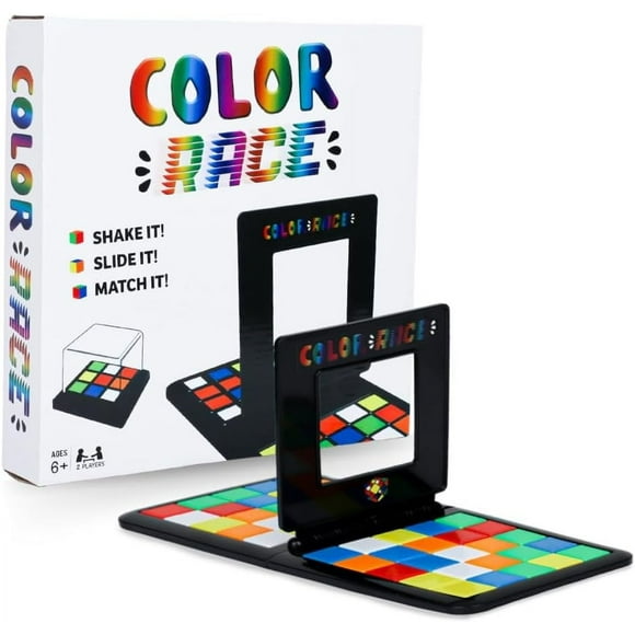 Point Games Color Race Game 2-Player Speed Race for Kids and Adults Shake, Slide and Match Brain-Teaser Puzzle Game Fun Speed-Solving Travel Board Games