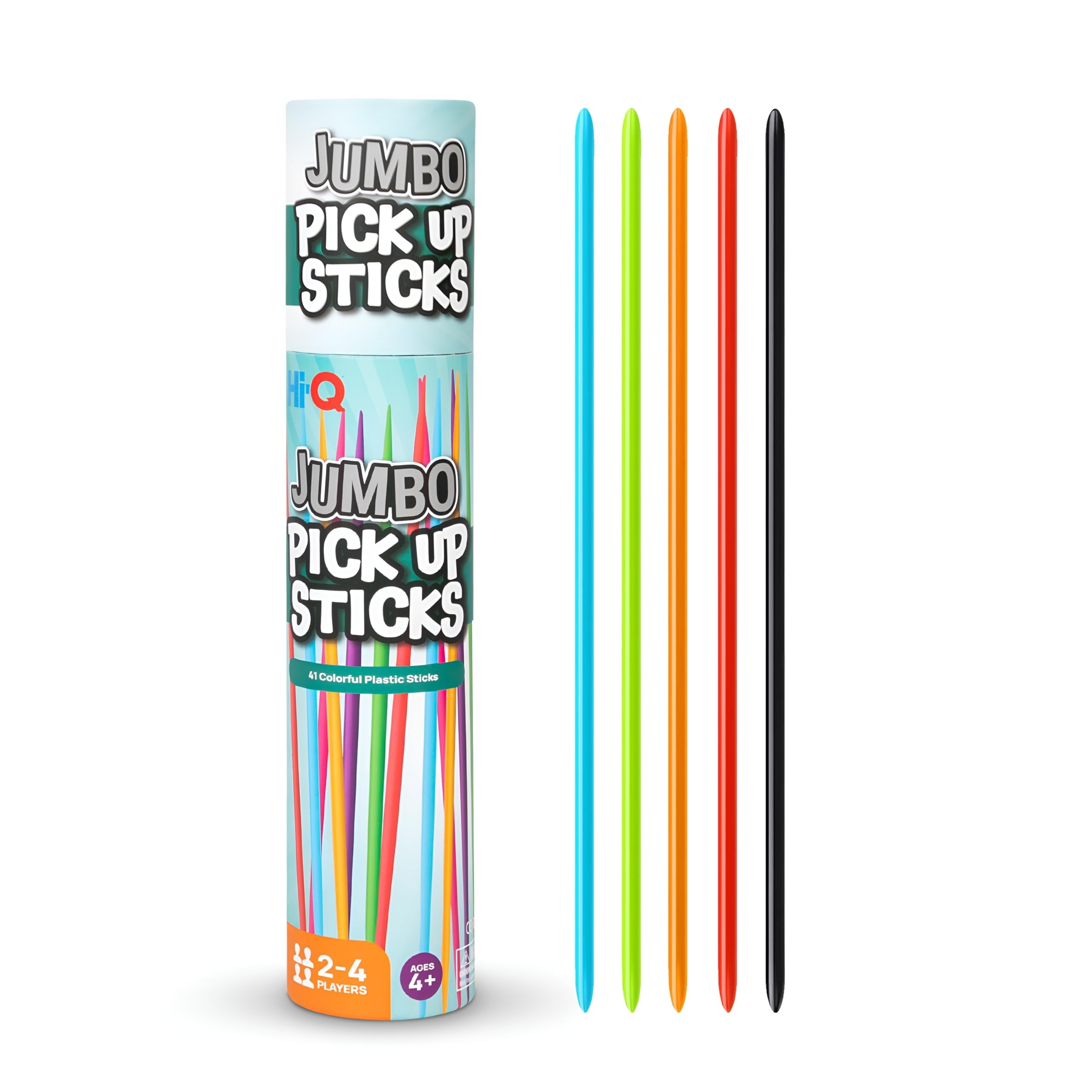 HiQ Jumbo Pick Up Sticks Game 41 Bright Plastic 9.5
