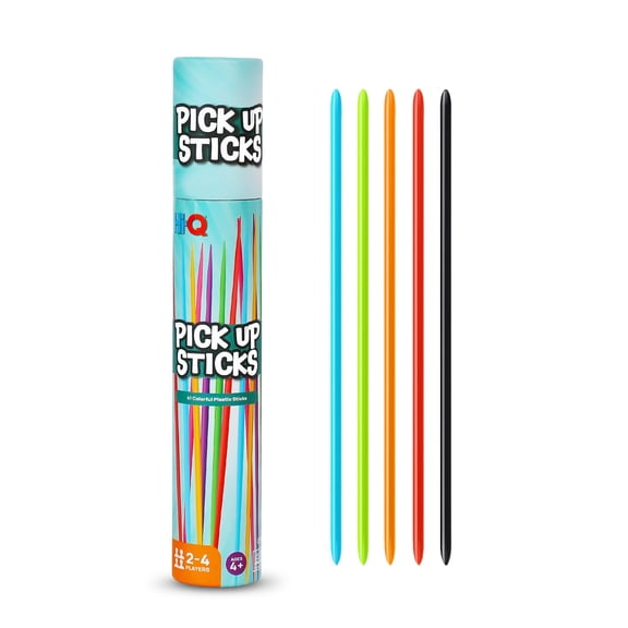 Point Games Pick Up Sticks Tube, Classic Game with 30 Bright Neon Pcs and a Storage Cylinder, Great for Any Gathering and Travel, Recommended Ages 3+