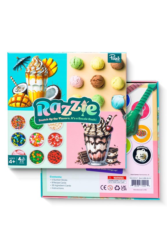 Razzie Board Game - Fast-Paced Ice Cream Recipe Matching Game - Family Fun for 2-4 Players, Ages 4+