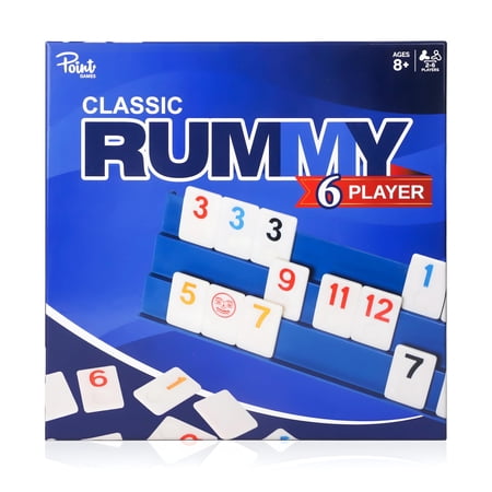 Point Games Rummy Cube 6 Player Edition Set - Classic Family Game, Ages 8+ with More Tiles, Six Racks - Ideal for Kids, Adults & Family Game Night