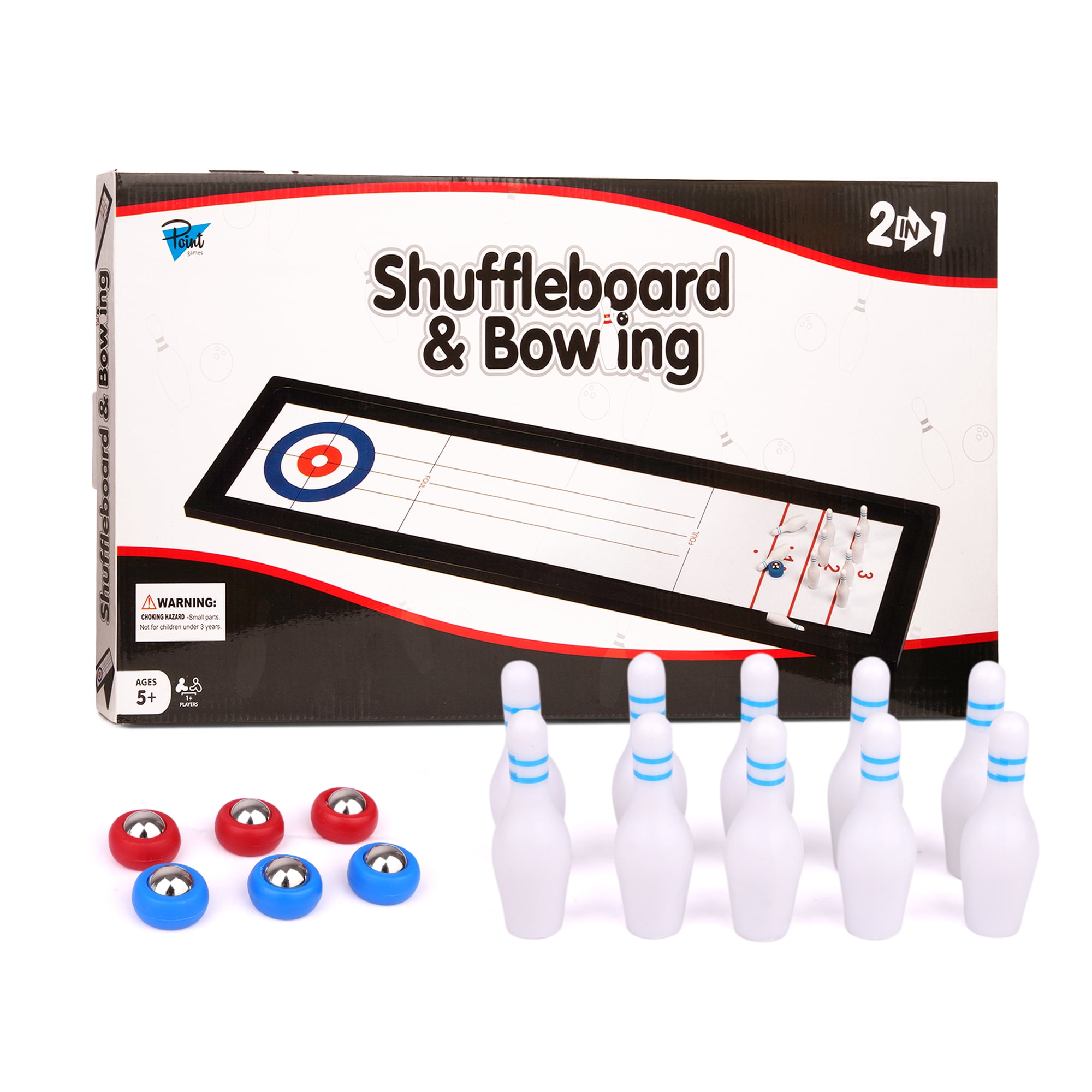 GOTHINK 3-in-1 Table Bowling Game - Mini Curling, Shuffleboard and Bowling  Set Perfect for Family Fun and Parties - Portable Mini Tabletop Games for