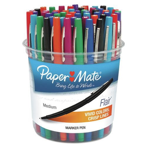 Point Guard Flair Felt Tip Porous Point Pen, Stick, Bold 1.4 Mm, Assorted Ink And Barrel Colors, 48/Pack