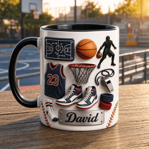 Point Guard Mug Personalized Basketball Gift for Father’s Day, Custom Name Cup
