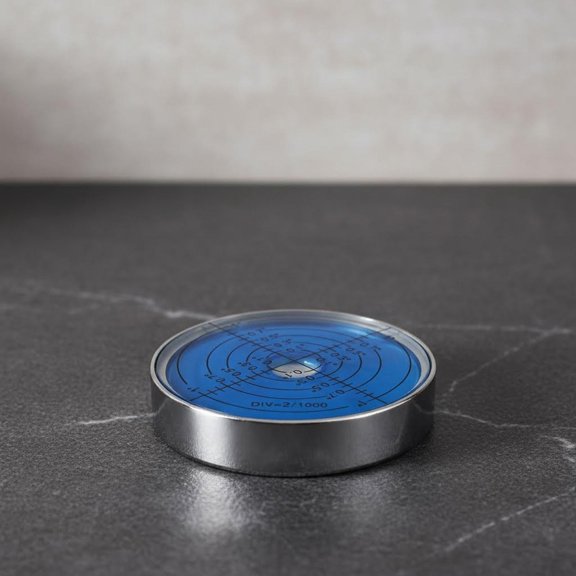 Point High Precision Universal Level Bubble Metal Bubble Water Leveler Cross Level Gauge (Blue Luminous Magnetic)