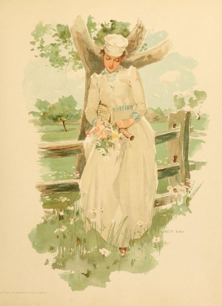 Point Lace & Diamonds 1891 Feet deep in grass Canvas Art - Francis Day (24 x 36)