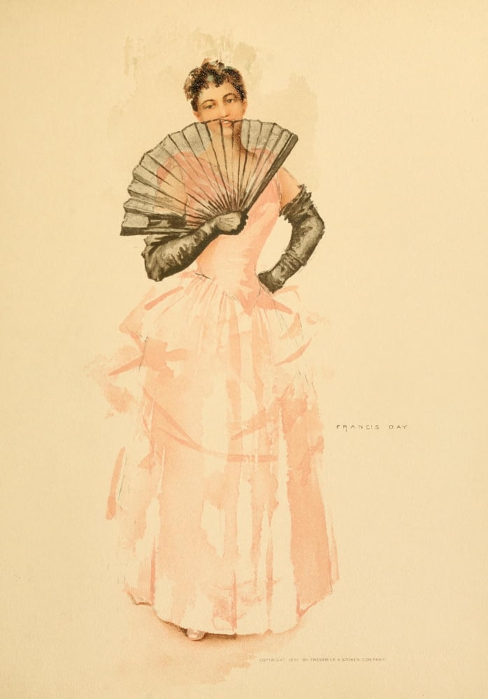Point Lace & Diamonds 1891 Flirting with fan Canvas Art - Francis Day (18 x 24)