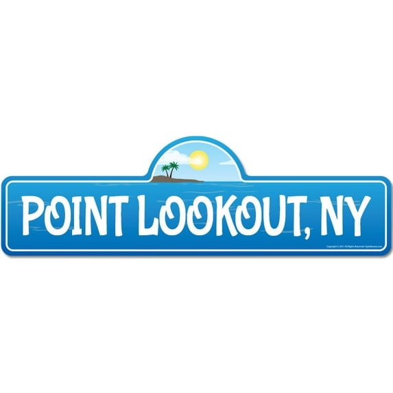 Point Lookout NY New York Beach Street Sign | Indoor/Outdoor | Surfer Ocean Lover Décor For Beach House Garages Living Rooms Bedroom | Signmission Personalized Gift