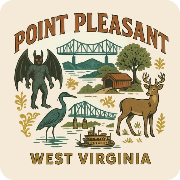 Point Pleasant West Virginia Keepsakes Souvenir Vinyl Sticker – Destination Travel Keepsake Collectible (3-Inches Wide)